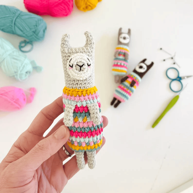 Colorful llama amigurumi
